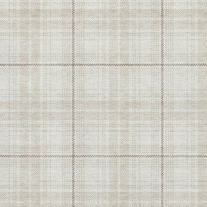 HomeRoots 10' Washable Ivory Brown & Beige Plaid Area Rug - Stain Resistant, UV Protected for Cozy Living Spaces 678245