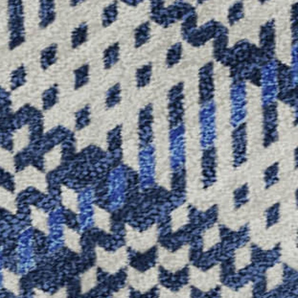 HomeRoots 5' X 8' Navy Blue & Ivory Plaid Washable Area Rug - UV Protected, Stain-Resistant, Perfect for Homes! 678247