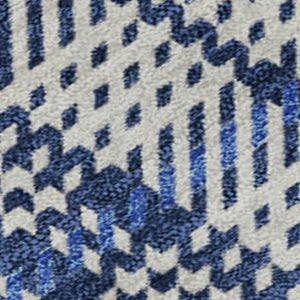HomeRoots 9' X 12' Navy Blue & Ivory Plaid Area Rug - Washable, UV Protected, Durable for High-Traffic Spaces 678250