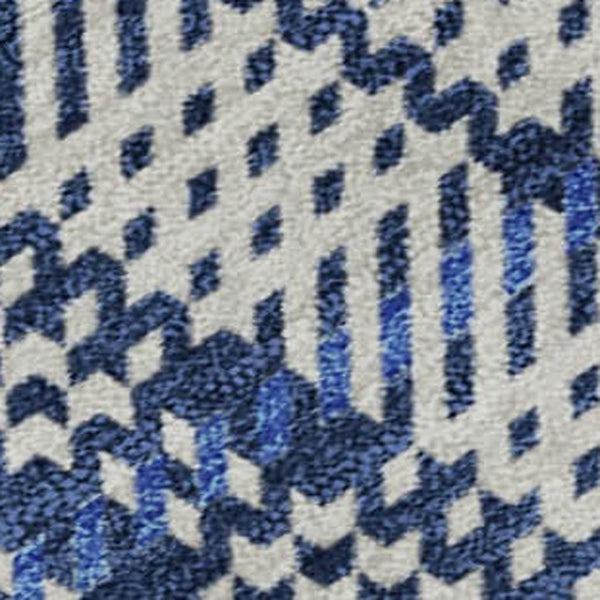 HomeRoots 9' X 12' Navy Blue & Ivory Plaid Area Rug - Washable, UV Protected, Durable for High-Traffic Spaces 678250