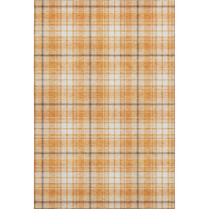 HomeRoots 10' Washable Plaid Area Rug in Orange, Ivory & Navy Blue - UV Protected, Stain Resistant & Durable 678257