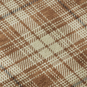 HomeRoots 10' X 14' Durable Rust Beige Brown Plaid Area Rug – Washable, UV Protected for Stylish Living Spaces 678263