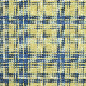 HomeRoots 5' X 8' Washable Yellow Ivory Blue Plaid Area Rug - Durable, Stain Resistant, UV Protected Design 678265