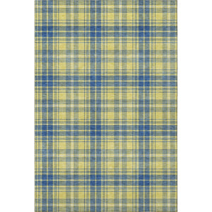 HomeRoots 8' X 10' Plaid Area Rug in Yellow, Ivory & Blue – Washable, UV-Protected, Perfect for Homes & Patios! 678267
