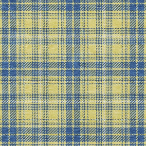 HomeRoots 9' X 12' Yellow Ivory Blue Plaid Washable Area Rug - Stain Resistant, UV Protected & Easy Care! 678268