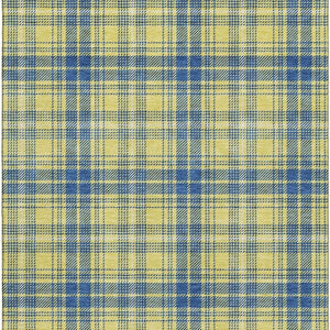 HomeRoots 9' X 12' Yellow Ivory Blue Plaid Washable Area Rug - Stain Resistant, UV Protected & Easy Care! 678268