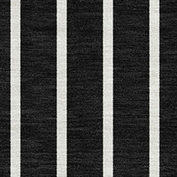 HomeRoots 5' X 8' Washable Black, Ivory & Gold Striped Area Rug with UV Protection for Homes with Kids & Pets 678271