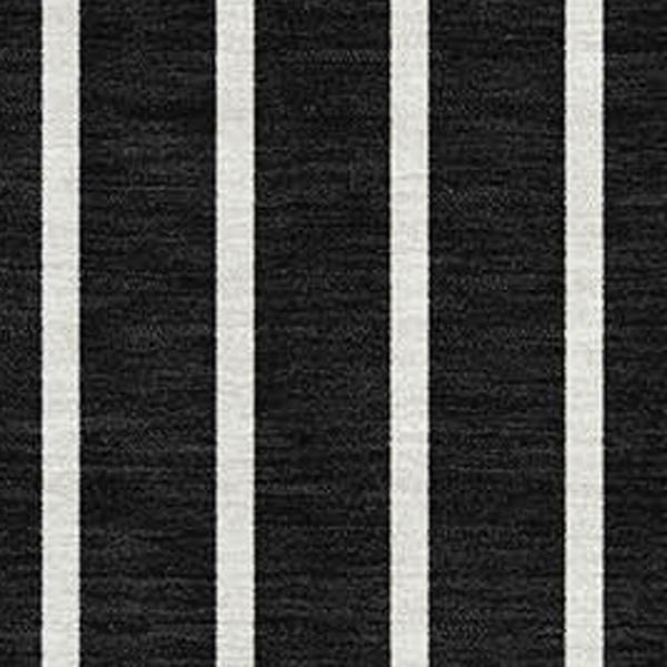 HomeRoots 8' X 10' Striped Washable Area Rug in Black, Ivory & Gold – Stain Resistant, UV Protected, Durable Design 678273