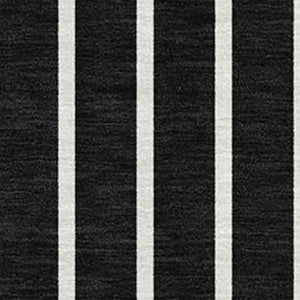 HomeRoots 9' X 12' Luxurious Black, Ivory & Gold Striped Washable Rug with UV Protection for Busy Homes 678274