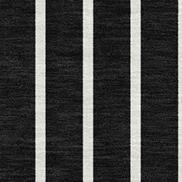 HomeRoots 9' X 12' Luxurious Black, Ivory & Gold Striped Washable Rug with UV Protection for Busy Homes 678274