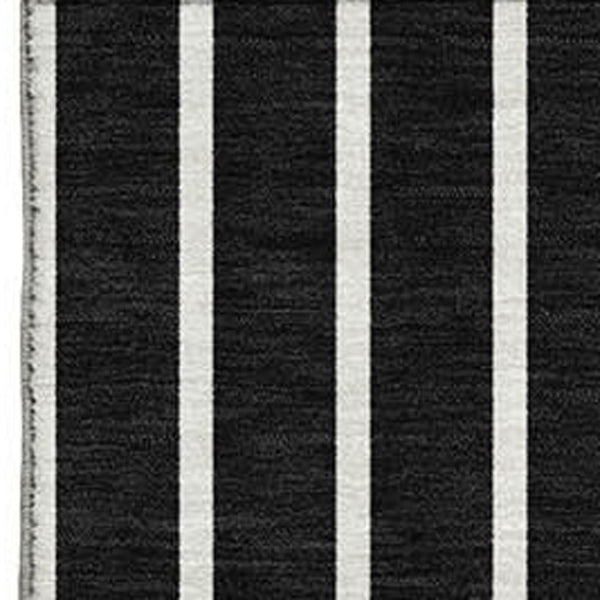 HomeRoots 10' X 14' Black Ivory & Gold Striped Washable Area Rug - Durable, Stylish, UV Protected for Homes 678275