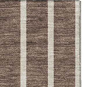 HomeRoots 5' X 8' Striped Washable Area Rug in Brown, Ivory & Gold - UV Protected, Durable & Stylish Decor 678277