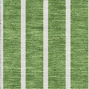 HomeRoots 5' Stylish Green Ivory Beige Striped Washable Area Rug - UV Protected, Durable & Easy Care! 678283