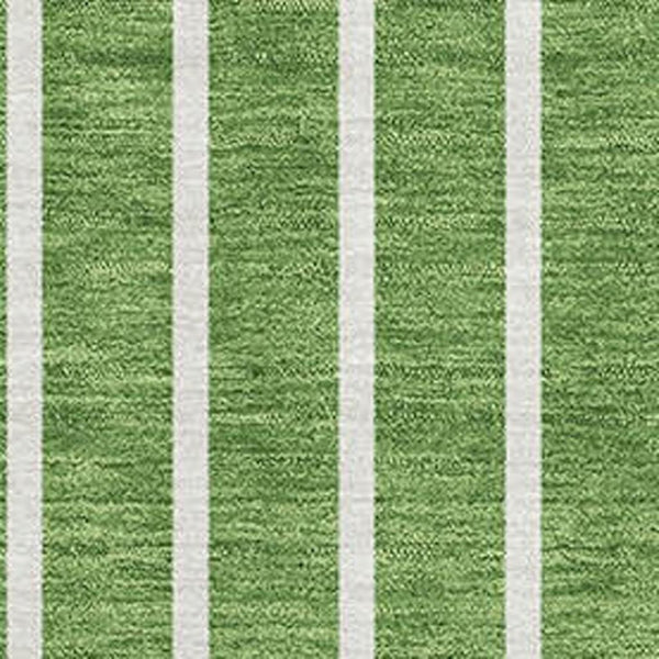 HomeRoots 9' X 12' Striped Area Rug in Green, Ivory & Beige – Washable, UV-Protected, Durable for Families 678286