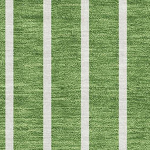 HomeRoots 10' Striped Green Ivory Beige Washable Area Rug with UV Protection for Durable Indoor & Outdoor Use 678287
