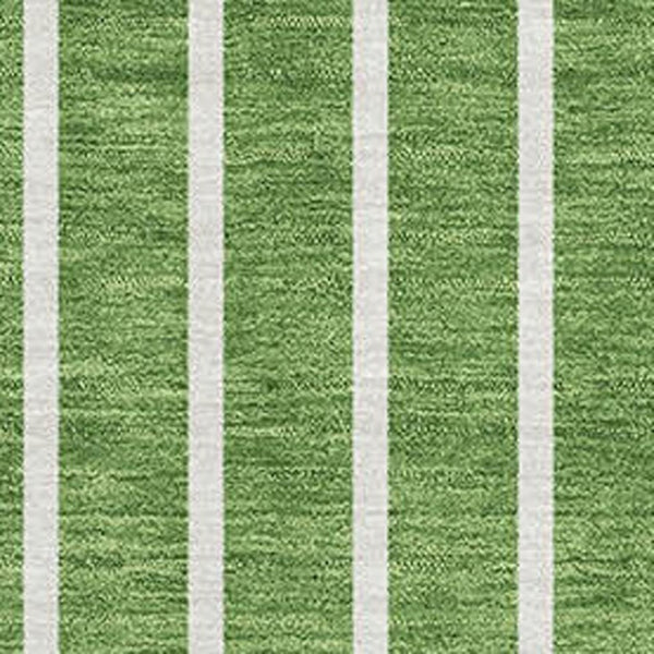 HomeRoots 10' Striped Green Ivory Beige Washable Area Rug with UV Protection for Durable Indoor & Outdoor Use 678287