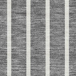 HomeRoots 5' X 8' Gray Ivory and Silver Striped Washable Area Rug with Stain Resistance and UV Protection 678289