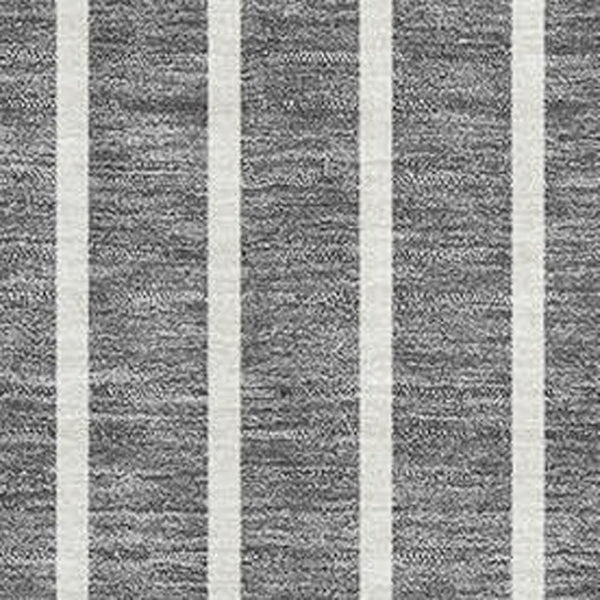 HomeRoots 5' X 8' Gray Ivory and Silver Striped Washable Area Rug with Stain Resistance and UV Protection 678289