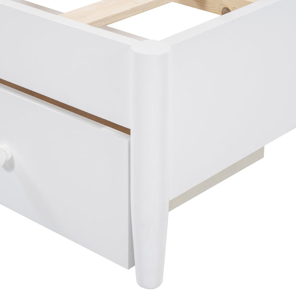 English Elm Queen Size Wooden Rattan Platform Bed With Trundle & Spacious Drawers For Stylish Storage Solutions N820S00002K-GIGA