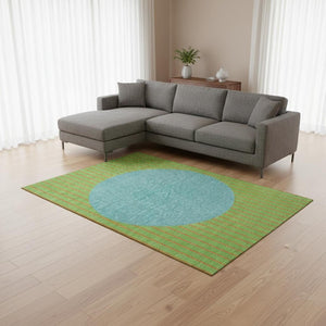 HomeRoots 8' X 10' Vibrant Striped Area Rug with UV Protection - Washable, Stain-Resistant, and Durable Design 678303