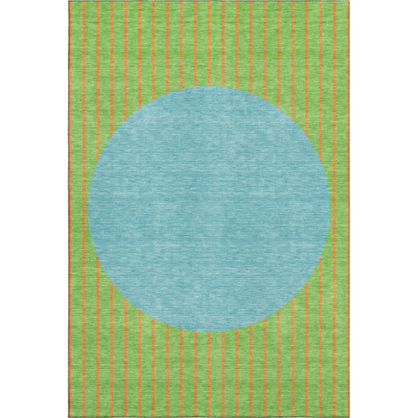 HomeRoots 8' X 10' Vibrant Striped Area Rug with UV Protection - Washable, Stain-Resistant, and Durable Design 678303