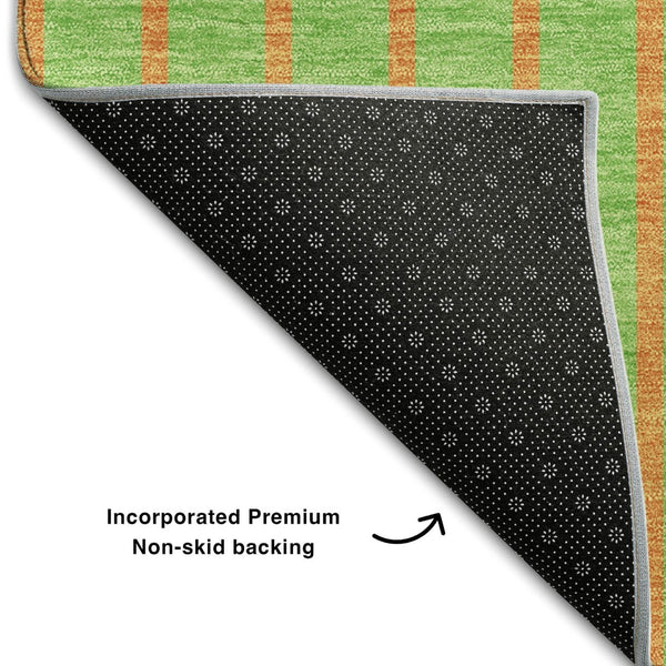 HomeRoots 8' X 10' Vibrant Striped Area Rug with UV Protection - Washable, Stain-Resistant, and Durable Design 678303