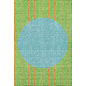 HomeRoots 8' X 10' Vibrant Striped Area Rug with UV Protection - Washable, Stain-Resistant, and Durable Design 678303