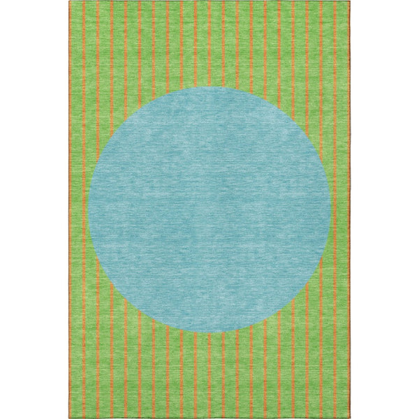 HomeRoots 8' X 10' Vibrant Striped Area Rug with UV Protection - Washable, Stain-Resistant, and Durable Design 678303