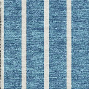 HomeRoots 5' Teal Ivory Aqua Striped Washable Area Rug - UV Protected, Durable, Soft & Stylish for Any Room 678325