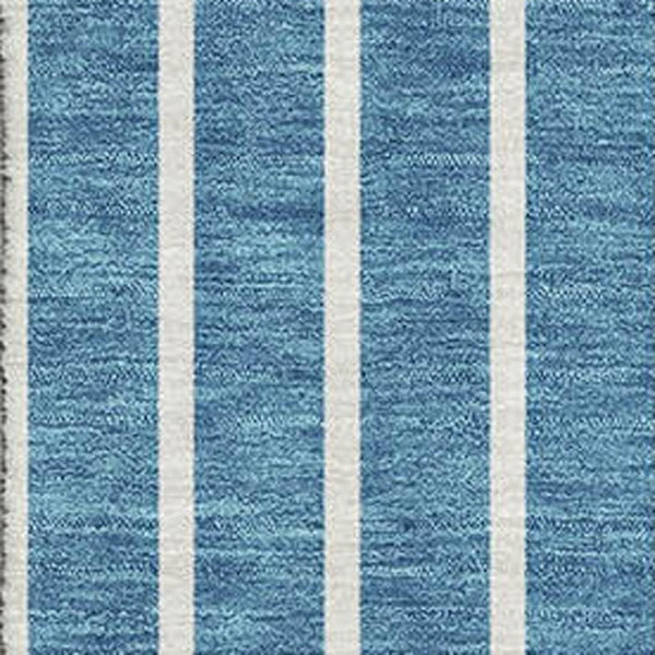 HomeRoots 5' Teal Ivory Aqua Striped Washable Area Rug - UV Protected, Durable, Soft & Stylish for Any Room 678325
