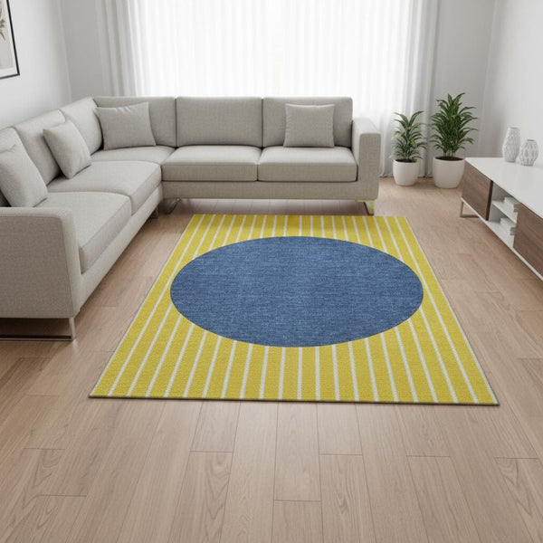 HomeRoots 8' X 10' Colorful Striped Washable Area Rug - UV Protected, Stain Resistant, Perfect for High-Traffic Areas 678339