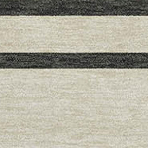 HomeRoots 5' Gold Ivory Black Striped Area Rug - Washable, UV Protected & Perfect for High Traffic Homes! 678343