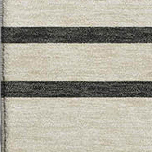 HomeRoots 10' X 14' Gold Ivory & Black Striped Washable Area Rug - Durable, Stylish, UV Protected for Homes 678347