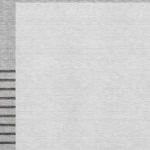 HomeRoots 9' X 12' Washable Gray Silver Charcoal Striped Area Rug – Durable, UV-Proof, Pet-Friendly Design! 678352