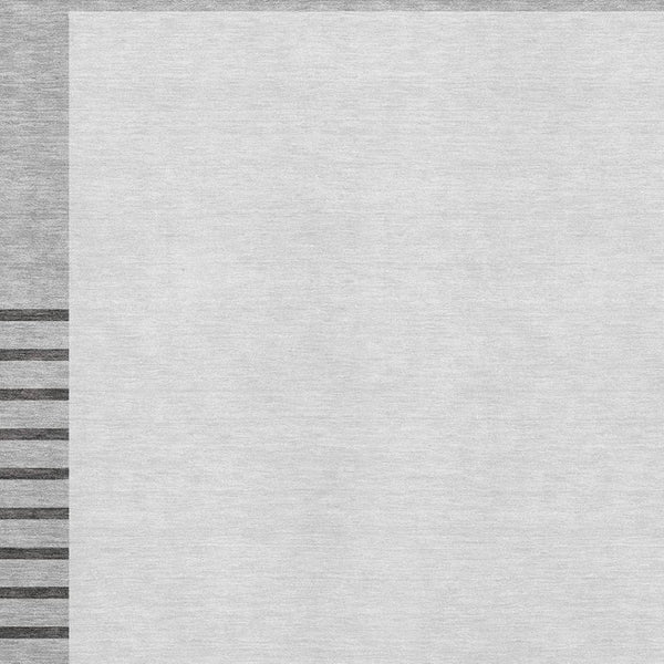 HomeRoots 9' X 12' Washable Gray Silver Charcoal Striped Area Rug – Durable, UV-Proof, Pet-Friendly Design! 678352
