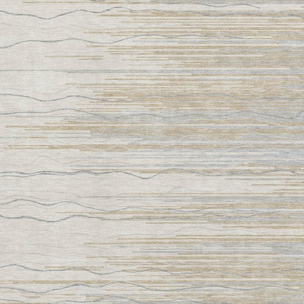 HomeRoots 5' X 8' Linen Beige & Ivory Striped Washable Area Rug - Stain Resistant, UV Protected & Soft Touch! 678385