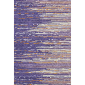 HomeRoots 9' X 12' Washable Striped Area Rug in Purple, Orange & Ivory – UV Protected, Stain Resistant & Durable! 678412