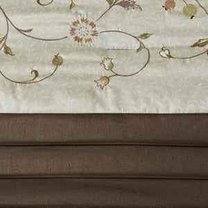 HomeRoots Set of Seven Green and Brown Floral King Bedding Ensemble - Cozy, Durable, Mid-Century Modern Style 678427