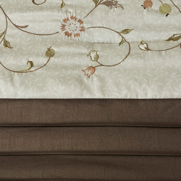 HomeRoots Set of Seven Green and Brown Floral King Bedding Ensemble - Cozy, Durable, Mid-Century Modern Style 678427
