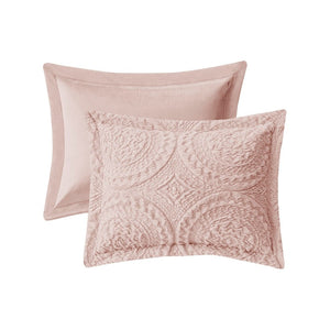 HomeRoots Set of Three Blush Medallion Queen Bedding Set - Elegant Comforter with Stylish Shams for Your Retreat 678429