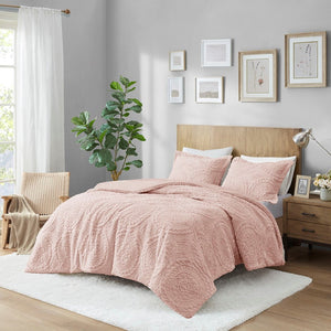 HomeRoots Set of Three Blush Medallion Queen Bedding Set - Elegant Comforter with Stylish Shams for Your Retreat 678429