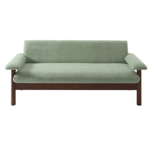 English Elm Modern Berber Fleece 2 Seat Loveseat Rubberwood Base Plush Armrest Couch for Apartments Green N763S000050F