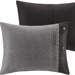 HomeRoots Set of Seven Gray King Bedding Ensemble – Soft 400-Thread-Count Polyester for Ultimate Comfort 678453
