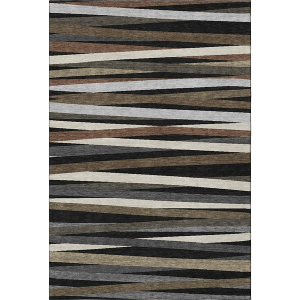 HomeRoots 8' X 10' Stylish Striped Area Rug - Washable, UV Protected & Stain-Resistant for Modern Homes 678464