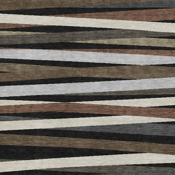 HomeRoots 10' X 14' Striped Washable Area Rug - Durable UV-Protected, Stain-Resistant Design for Indoor/Outdoor Use 678466