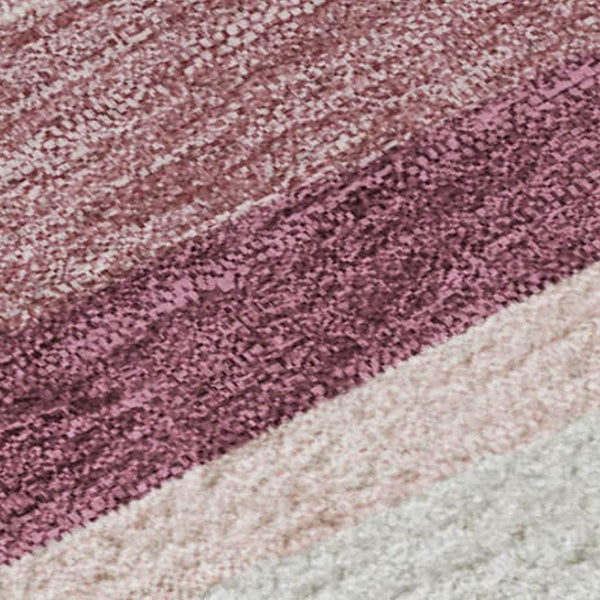 HomeRoots 10' X 14' Pink Ivory Blush Striped Washable Area Rug - UV Protected, Stain Resistant & Stylish Design 678514