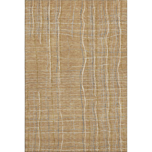 HomeRoots 10' X 14' Striped Washable Area Rug in Gold, Ivory & Gray - UV Protected, Durable & Stylish Design 678550