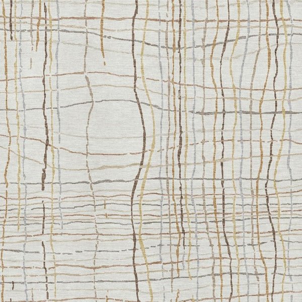 HomeRoots 9' X 12' Ivory Gold And Gray Striped Area Rug – Durable, Washable, UV Protected for Busy Homes! 678561