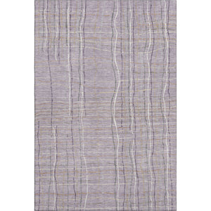HomeRoots 9' X 12' Striped Area Rug in Lavender, Ivory & Gray - Durable, Washable, UV Protected for Busy Homes 678567