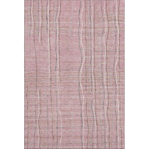 HomeRoots 10' Pink Ivory and Gray Striped Washable Area Rug - Durable, UV Protected, Perfect for Busy Homes! 678580